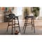 Baxton Studio Bloom Black Upholstered Walnut Finishing 30-Inches Bar Stool, PK2 123-6797 - alternate 2